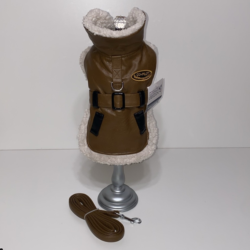Doggie Design Aviation Pilot Aviator Bomber Jacket Harness with Leash
